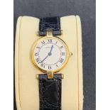 18ct GOLD CARTIER LADIES WATCH WITH 18ct GOLD BUCKLE - 24mm