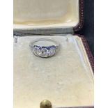 FINE ART DECO 2.50ct DIAMOND & SAPPHIRE RING