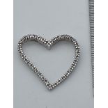 14ct WHITE GOLD HEART PENDANT