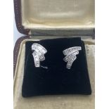 18ct WHITE GOLD BAGUETTE DIAMOND EARRINGS