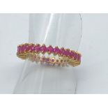 9ct GOLD RUBY FULL ETERNITY RING