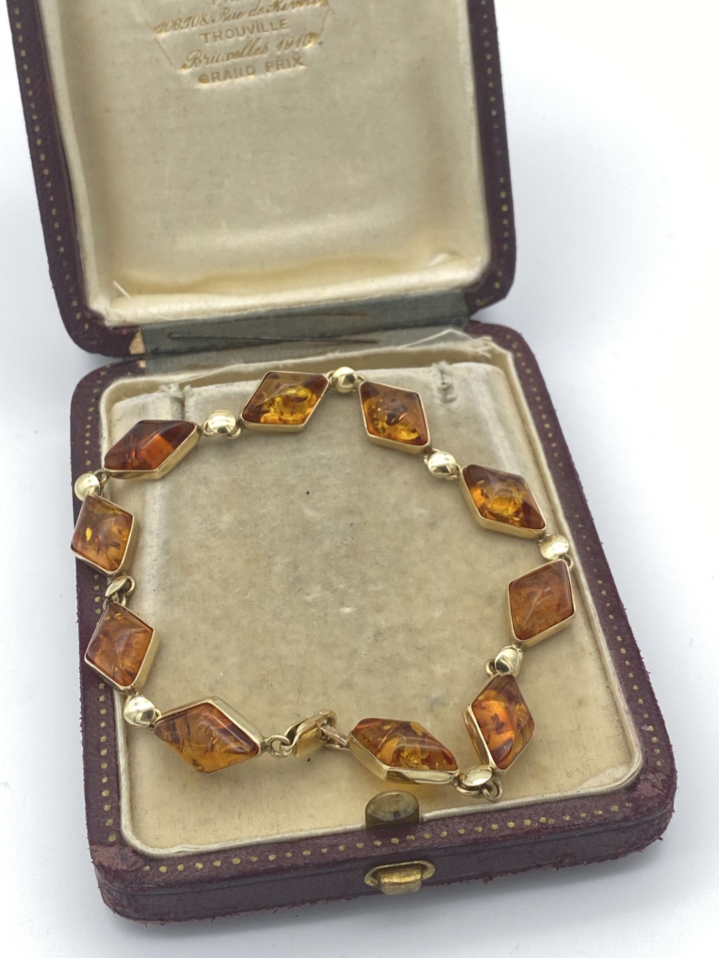 14ct GOLD AMBER SET BRACELET