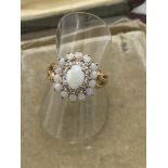 9ct GOLD OPAL CLUSTER RING