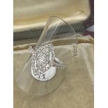 9ct GOLD 1.05ct DIAMOND MARQUISE SHAPED RING