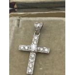 WHITE GOLD 1.00ct DIAMOND SET CROSS