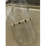 18ct GOLD SAPPHIRE & DIAMOND 1/2 ETERNITY RING