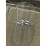 9ct WHITE GOLD 0.25ct DIAMOND CROSSOVER RING