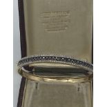 9ct GOLD BLACK & WHITE DIAMOND SET BANGLE