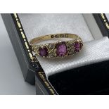 VINTAGE 18ct GOLD RUBY DIAMOND RING