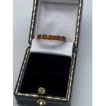 9ct Gold 5 Orange Stone Set Ring