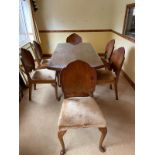 ART DECO STYLE WALNUT TABLE & CHAIRS