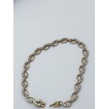9ct Gold White Stone Set Bracelet