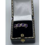 9ct Gold Amethyst & Diamond Ring