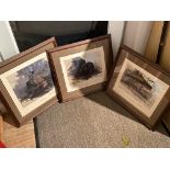 DAVID SHEPHERD O.B.E SET OF 3 LTD EDITION TRAIN PRINTS SIGNED