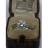 PLATINUM 950 2.00ct MOISSANITE & DIAMOND RING