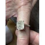 APPROX 5.02ct CUSHION CUT DIAMOND SOLITAIRE RING MARKED 14k
