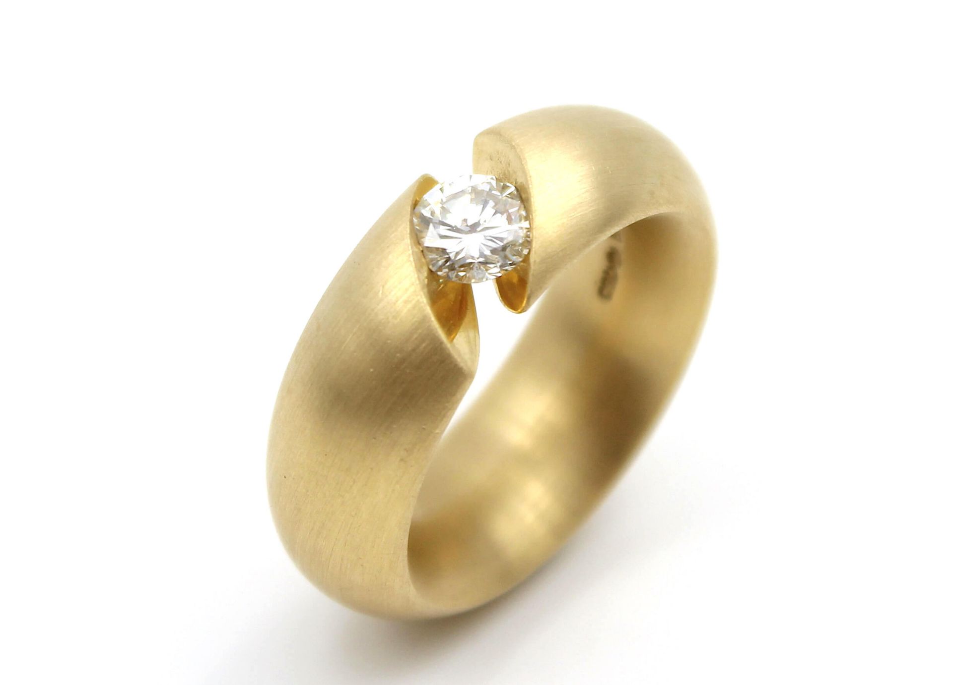 Niessing Ring aus 750er, mattierten Gold mit einem Brillanten, 1,01 ct - Bild 3 aus 4