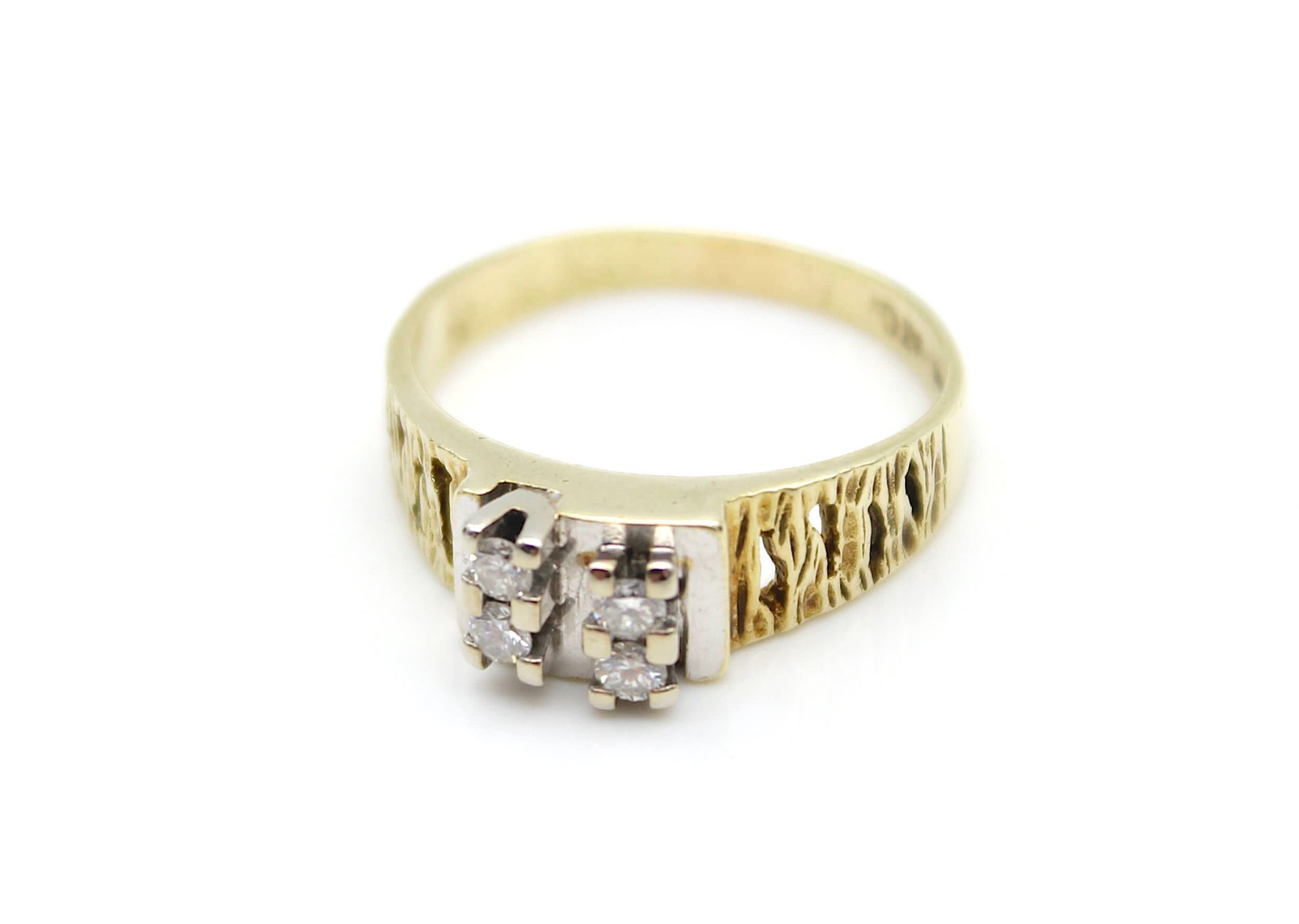 Ring aus 585er Gold mit 4 Brillanten - Bild 2 aus 3