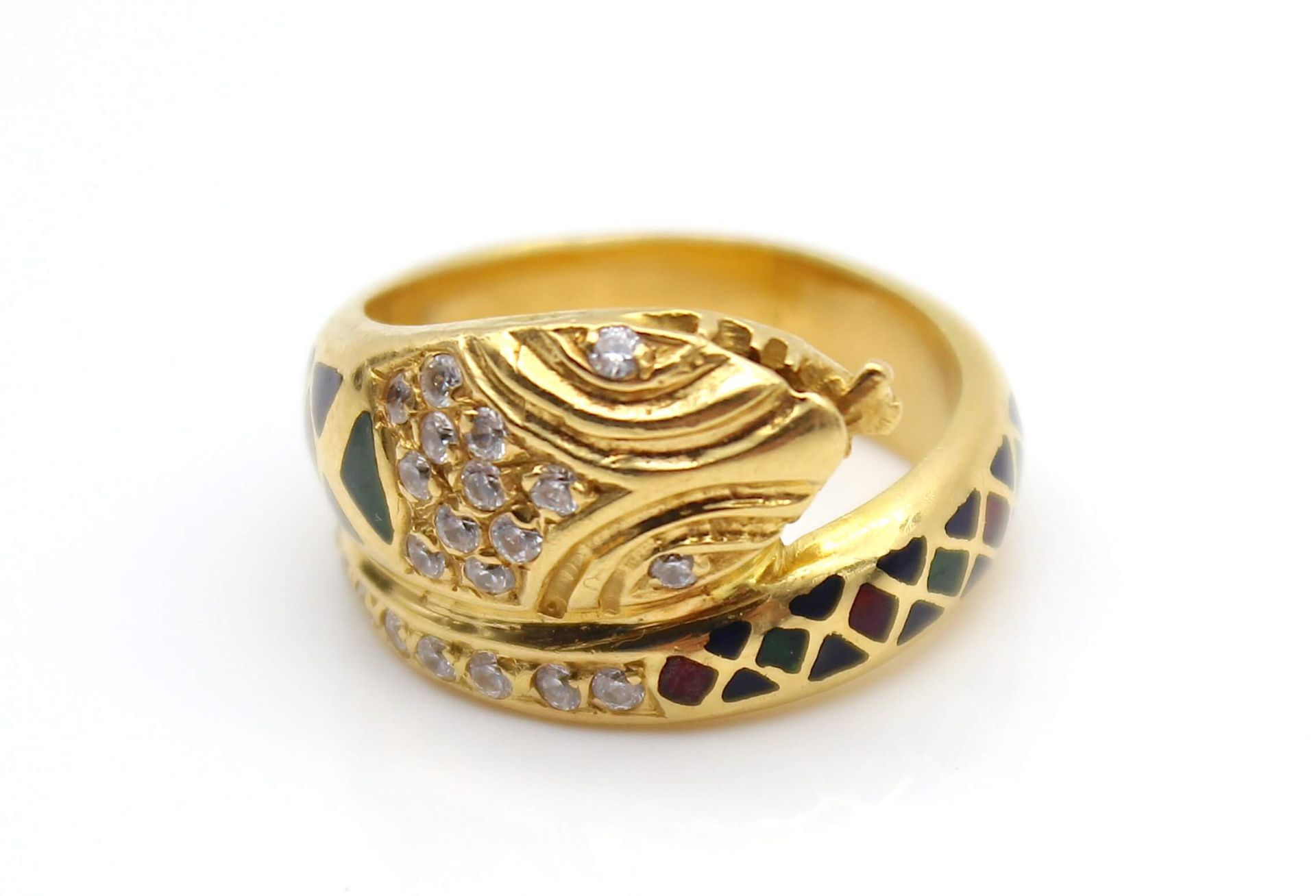 Ring in Schlangenform aus 22 kt Gold - Image 3 of 4