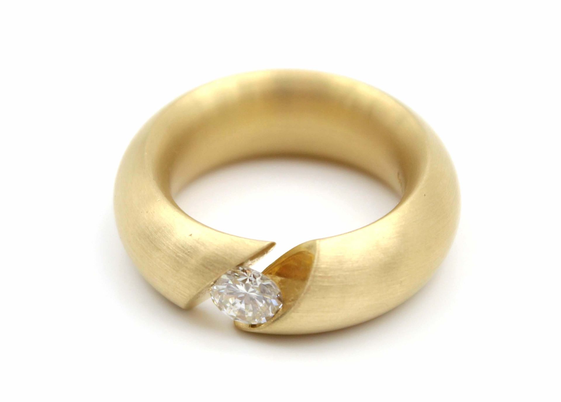 Niessing Ring aus 750er, mattierten Gold mit einem Brillanten, 1,01 ct - Bild 2 aus 4