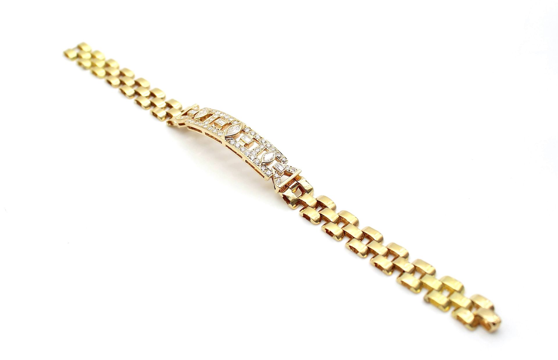 Armband aus 750er Gold mit 46 Brillanten und 7 Diamanten - Bild 2 aus 3
