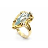 Ring aus 585er Gold mit einem Aquamarin