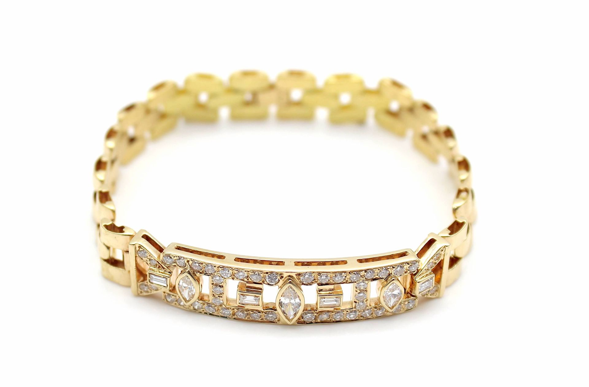 Armband aus 750er Gold mit 46 Brillanten und 7 Diamanten - Bild 3 aus 3