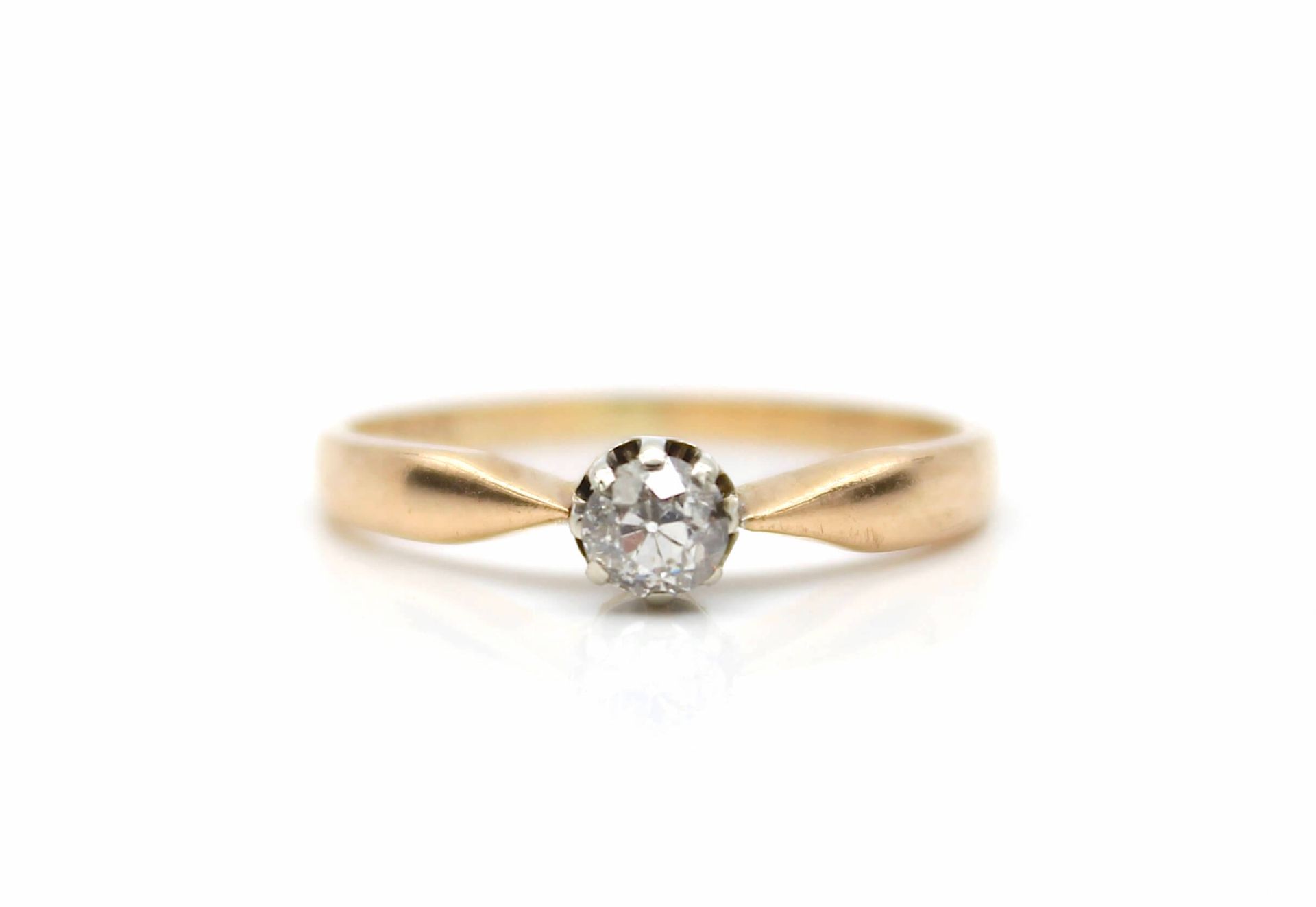 Ring aus 585er Gold mit einem Diamanten - Bild 3 aus 3