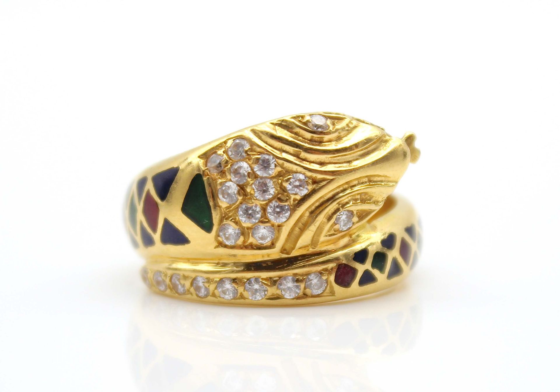 Ring in Schlangenform aus 22 kt Gold - Image 2 of 4