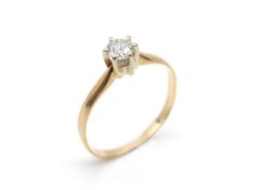 Ring geprüft auf 585er Gold mit einem Diamanten