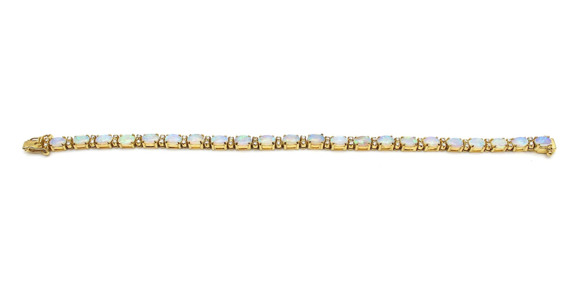 Armband aus 750er Gold mit 22 Edel-/Kristallopalen und 44 Brillanten - Image 2 of 4