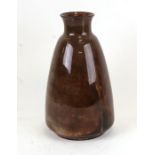 A brown glazed art pottery vase, 30cms (12ins) high.