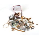 A quantity of costume jewellery to include necklaces, rings, bangles and other items.
