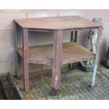 A Steel engineer's bench joined with an under tier, 94cms (37ins) wide.