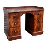 A Victorian scumble painted pine desk with an arrangement of six drawers, 110cms (43ins) wide.