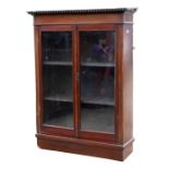 An Edwardian two-door glazed display cabinet, 88cms (34.5ins) wide.