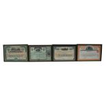 A Chicago, Milwaukee, St Paul & Pacific Railway share certificate, framed & glazed; together with
