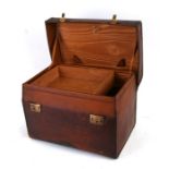 An Asprey of London leather travelling vanity case with lift-out tray, the top initialled 'OMD',