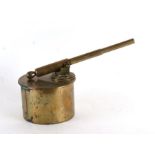 A WW1 trench art brass German Railway Gun signal cannon on a rotating mount, mounted on an