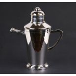 A silver plated cocktail shaker, 28cms (11ins) high.