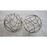 A large pair of steel openwork garden spheres, 66cms (26ins) diameter.Condition ReportGood overall