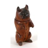 A Victorian Black Forest style novelty inkwell in the form of a begging pug dog, 11.5cms (4.5ins)