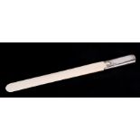 An Edwardian silver and ivory page turner or letter knife, Birmingham 1907, 40cms (15.75ins) long.