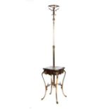 A Louis XVI style mahogany and gilt brass library lamp table, 36cms (14ins) wide.