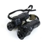 A pair of British Army binoculars with rubber casing, registration no. 20631.