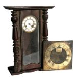 A long case clock dial, signed 'John Goodwin, Wareham', 28cms (11ins) wide; and a wall clock,