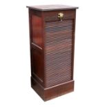 An early 20th century tambour mahogany cabinet, 48cms (19ins) wide.Condition Report Fitted