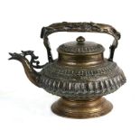 A large and impressive Malay or Brunei Heirloom bronze ceremonial tea kettle in the form of a Naga