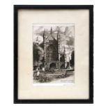 A S Wade - Winchester Cathedral West Front, June 30th 1960 - signed in pencil to the margin,