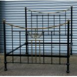 A Victorian style painted brass double bed, 140cms (55ins) wide.